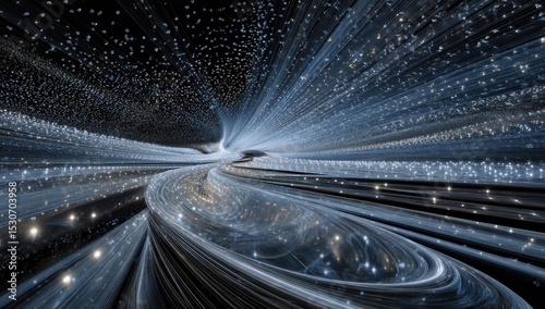 Ethereal Cityscape Underneath a Mystical Cosmic Display
