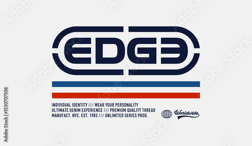 Urban edge, identity, abstract typography motivational quotes modern design slogan. Vector illustration graphics print t shirt, apparel, background, poster, banner, postcard or social media content.
