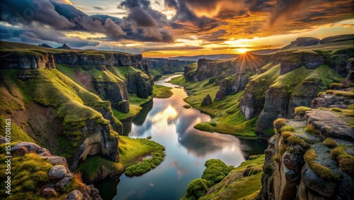 Scenic Canyon Landscape at Sunset