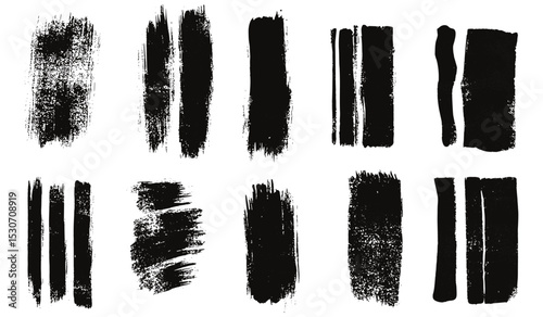 Abstract shape dry ink lines, rough grungy texture brush strokes, distress effect textures, glitch print screen background, black halftone noise, punk style grunge stains, vector illustration.