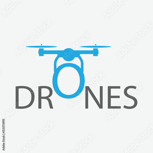 Modern DRONE logo with perfect for aerial photography, UAV services, and tech-focused drone brands.