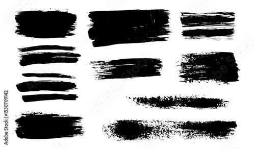 Rough texture grungy vector brush strokes, abstract dry ink lines set, distress effect textures, glitch print screen effect bg, black punk halftone noise, grunge stain background, vector illustration.