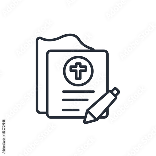 testament icon. vector.Editable stroke.linear style sign for use web design,logo.Symbol illustration.