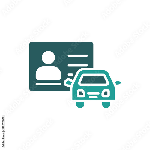 driving license icon. vector.Editable stroke.linear style sign for use web design,logo.Symbol illustration.