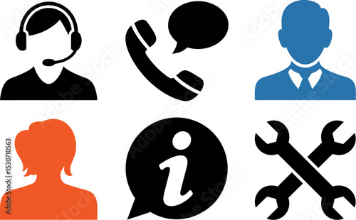 Customer service support helpdesk contact us information center assistance repair maintenance tools 100 editable stock vector illustration