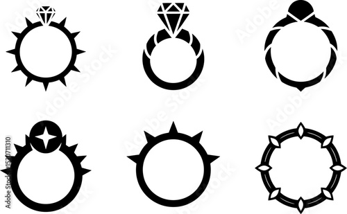 Vector ring designs diamond rings jewelry rings engagement rings wedding rings modern rings minimalist rings editable stock vector illustration