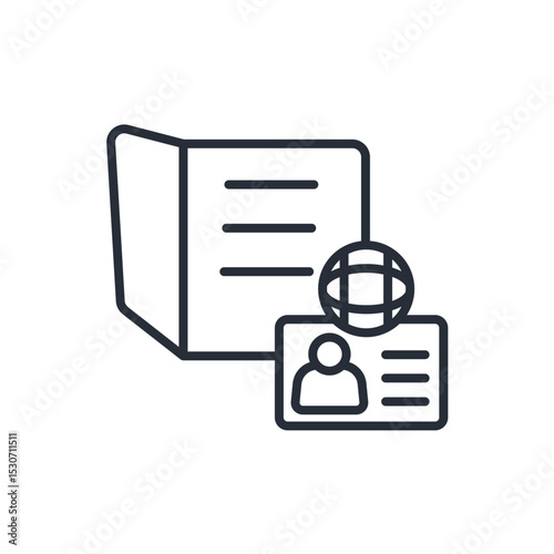visa icon. vector.Editable stroke.linear style sign for use web design,logo.Symbol illustration.