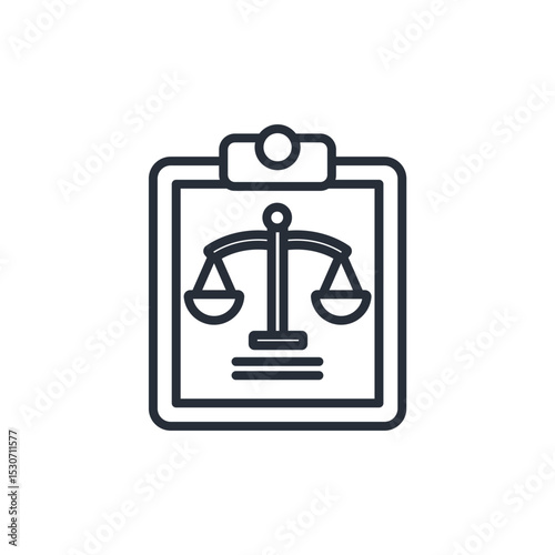 legal document icon. vector.Editable stroke.linear style sign for use web design,logo.Symbol illustration.