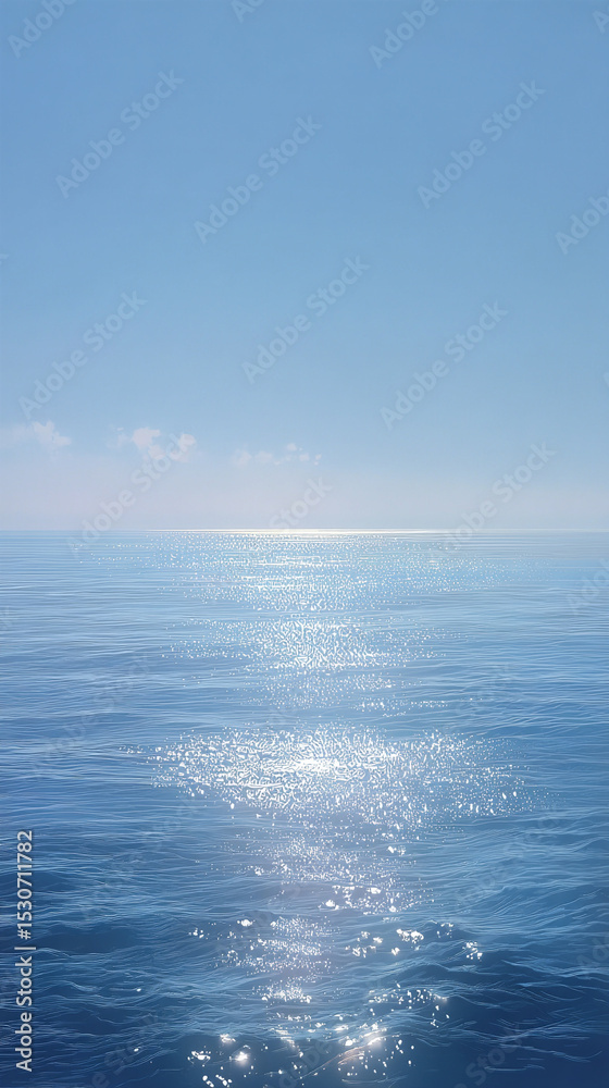 Obraz premium 太陽光がきらめく穏やかな海 