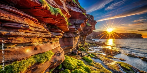 Coastal Cliffs at Sunset