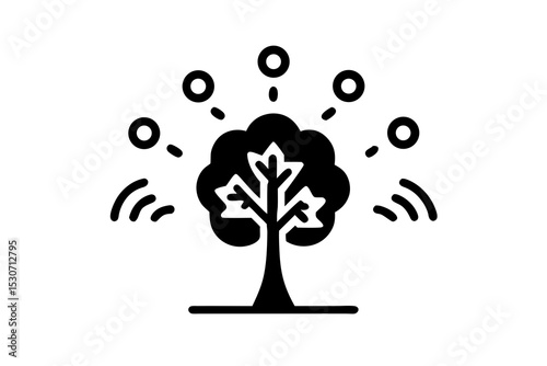 Clean Air Icon Design: Tree, Oxygen, Wind & Chart Symbols for Eco-Friendly Graphics