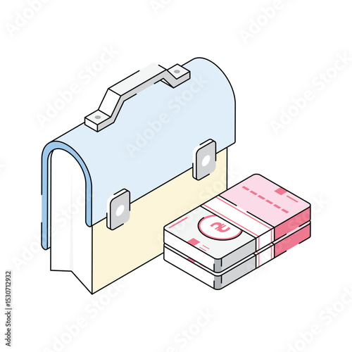 Get a glimpse of this isometric currency bag icon