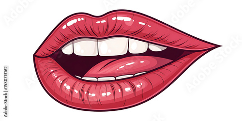 Red Lips Kiss Mark Vector Illustration