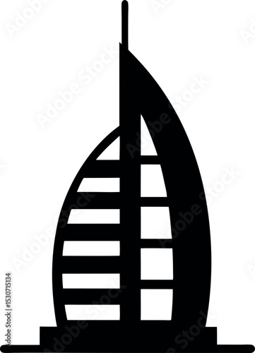 Dubai Burj Al Arab icon, simple style

