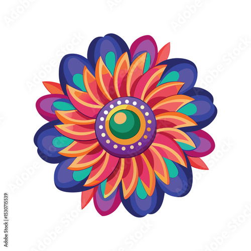 Botanical Anemone Vector with Clear Background