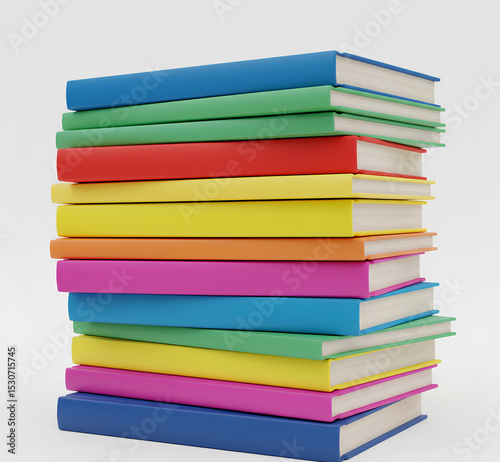 Wallpaper Mural Colorful Stack of Books A Vibrant Collection of Knowledge Torontodigital.ca