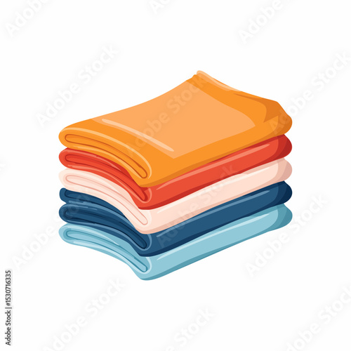 A neatly stacked pile of colorful folded towels, showcasing various shades and textures.