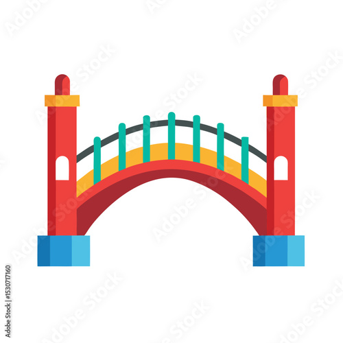 Composite Bridge Vector Illustration in Color