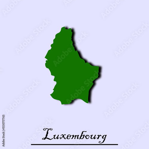 Luxembourg country map premium green color