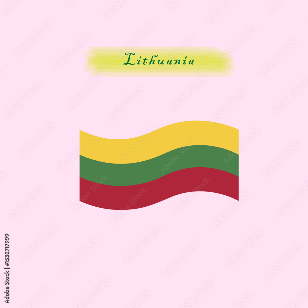 Obraz premium Simple flag of the country of Lithuania