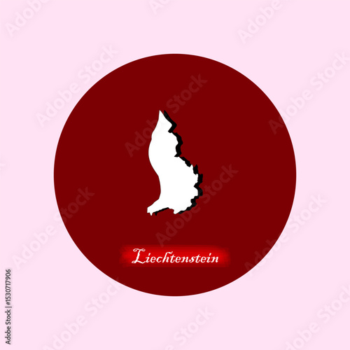 map of liechtenstein country red circle
