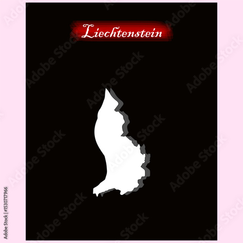 liechtenstein country map white color black background