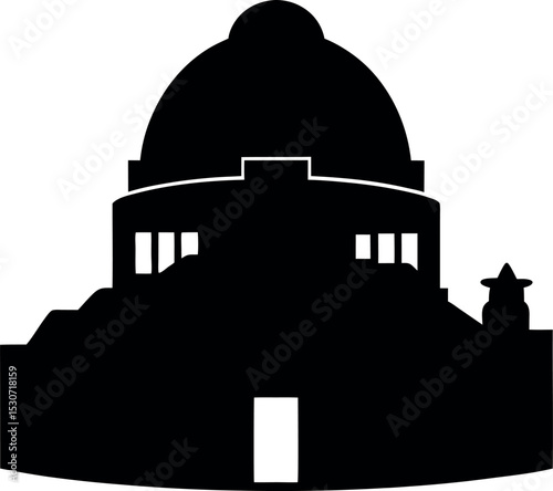 Flat black mosque Islamic flat icon vector illustrations on white background generated AI