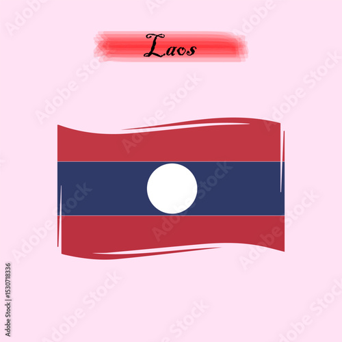 flag of laos southeast asia