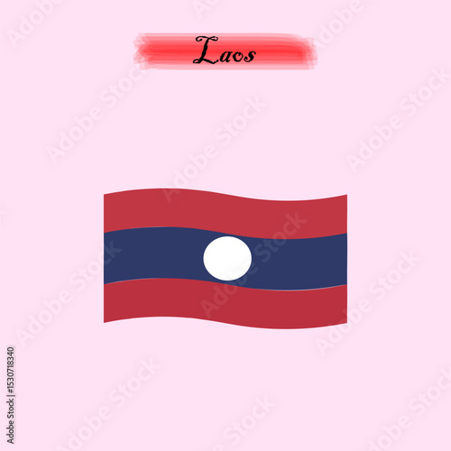 flag of laos southeast asia