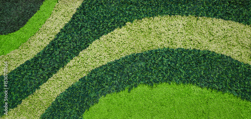 Design Pattern Artificial Green Plant Texture on Wall 