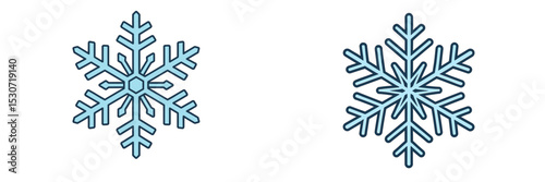 Snowflakes with intricate designs showcasing winter's beauty in a minimalist style