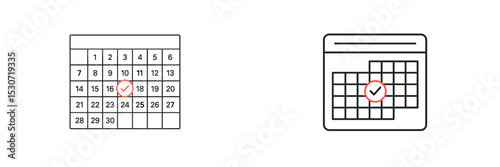 Calendar illustrations depicting selected dates for scheduling events or appointments throughout the month