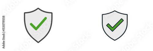 Shield icons with check marks representing security and validation in digital context