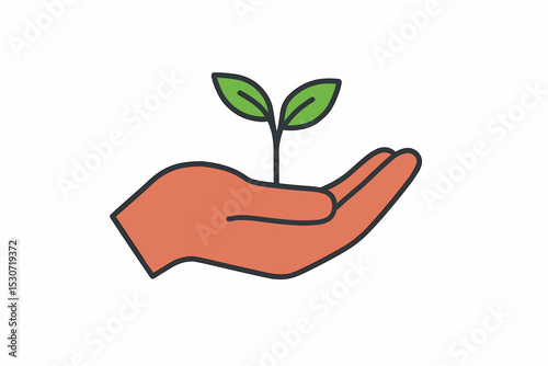 Hand holding a small green plant symbolizing growth and sustainability in nature conservation efforts