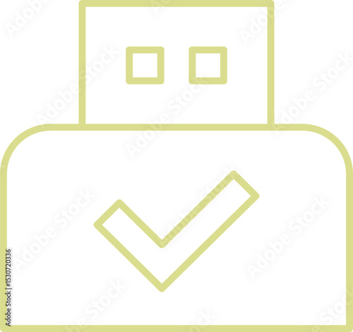 Save Usb  Connected In Outline Icon