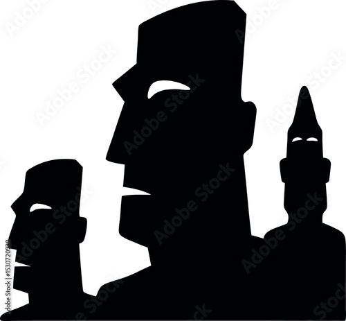 Easter island statues vector icon illustrarion rapa nui