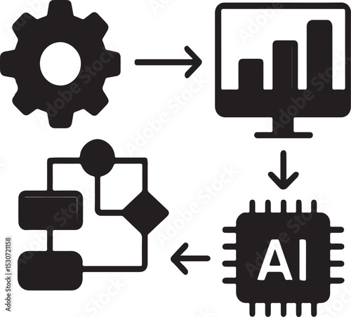 Wallpaper Mural Vector illustration of a gear symbol icon set for business design Torontodigital.ca