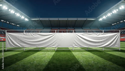 Wallpaper Mural Horizontal banner mockup. Blank sports event banner in illuminated stadium Torontodigital.ca