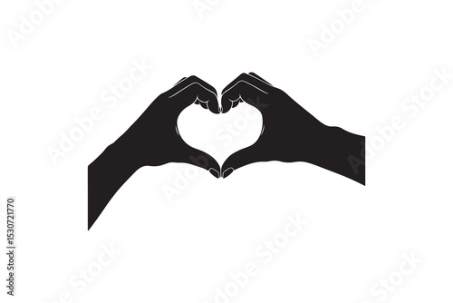 Love Symbol Hand Silhouette Art - Love Hands Gesture