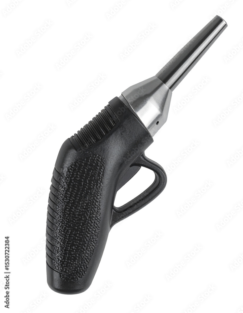 Obraz premium A gas stove igniter with a sleek metallic tip and ergonomic plastic handle Isolated on Transparent or White Background