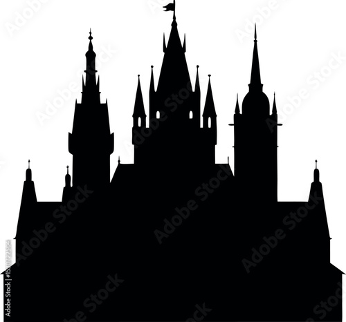Majestic cathedral silhouette vector illustration