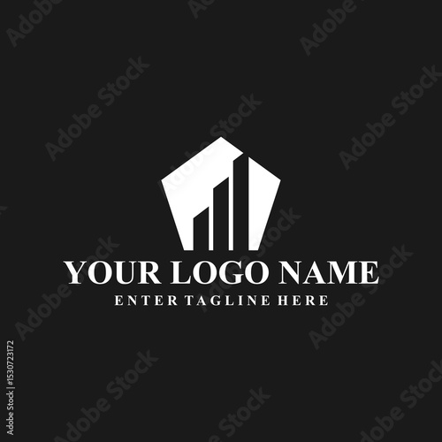 professional building logo, generic building, vector, emblem, symbol, icon, construction, building silhouette, contractor, company, corporate, icon, concept, abstract, illustration, bussines