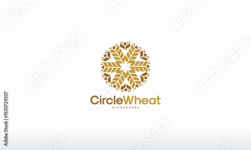 Ornate  design of a circle with wheat stalks.
