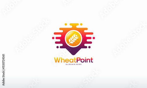 A colorful  design featuring a wheat symbol.