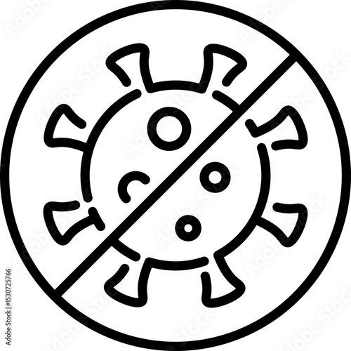 Virus protection icon - Editable Stroke SVG, fully scalable.