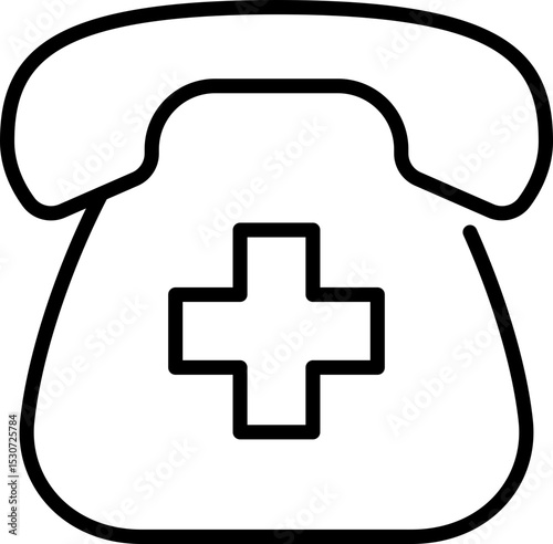 Emergency call icon - Editable Stroke SVG, fully scalable.