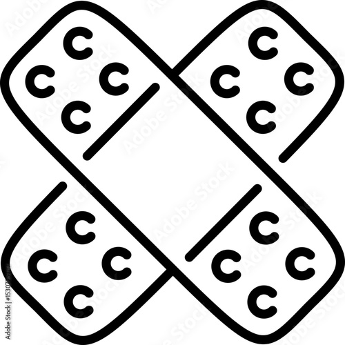 Medical plaster icon - Editable Stroke SVG, fully scalable.