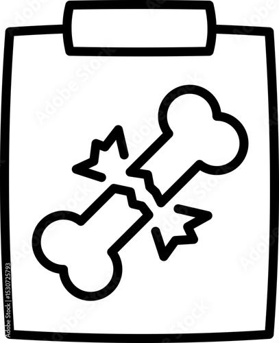 Bone fracture icon - Editable Stroke SVG, fully scalable.