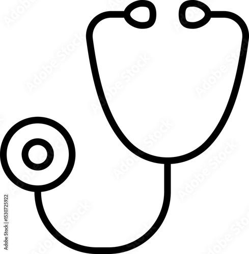 Medical stethoscope icon - Editable Stroke SVG, fully scalable.