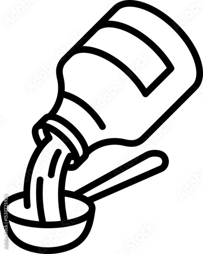 Liquid medicine icon - Editable Stroke SVG, fully scalable.